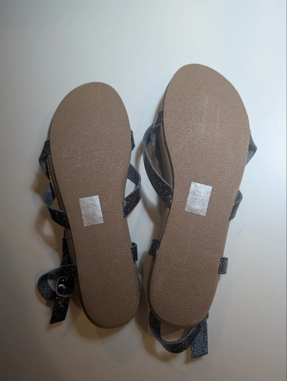 Blowfish Malibu Black Glitter Crisscross Strap Sandals Size 5.5 NWT